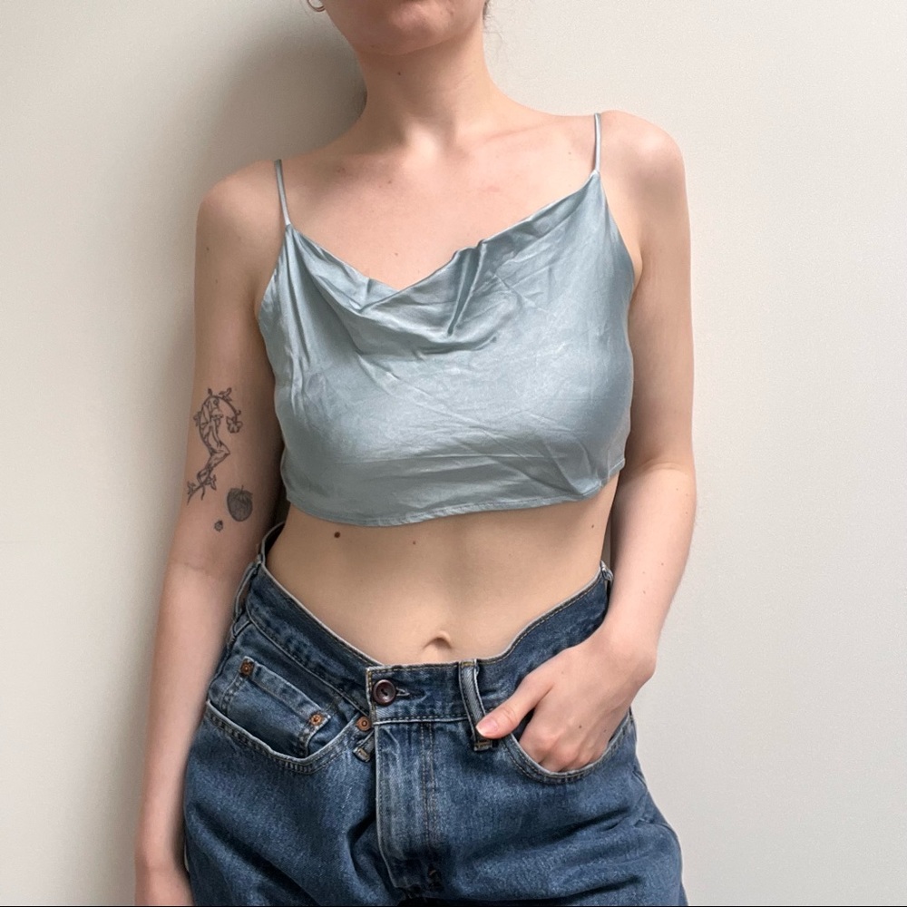 Blue Urban Outfitters Cowl Neck Top